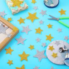 100 件闪光泡沫星星贴纸金色和银色自粘星星贴纸泡沫星星墙贴适用于儿童艺术工艺品用品家庭生日派对装饰（4 种尺寸）、学校用品、返校 - 100Pcs/套 - 查看 4