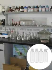 洗发水和沐浴露旅行瓶带翻盖，防漏，挤压容器，化妆品瓶，可重复使用，家庭必需品，透明 100ml 空分配器容器带翻盖旅行瓶，适合旅行化妆品，翻盖瓶指甲油去除剂酒精液体容器卸妆液可再填充透明化妆品容器学校学校用品假日露营假日必需品度假配件迷你女士香水男士香水海滩 - 無色 - 查看 5