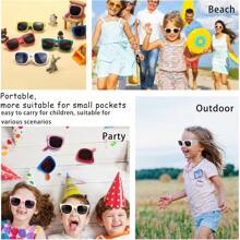 Pack Of 6 Children's Foldable , Girls Boys Baby With UV Protection, Years 3-10 Children's Multipack Multicoloured Foldable Frame Glasses For Party Favours Outdoor, Brown