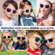Pack Of 6 Children's Foldable , Girls Boys Baby With UV Protection, Years 3-10 Children's Multipack Multicoloured Foldable Frame Glasses For Party Favours Outdoor, Brown