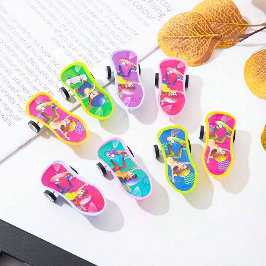 4件/6件/10件/20件迷你回力手指滑板车玩具（颜色随机） - 彩色 - 查看 1