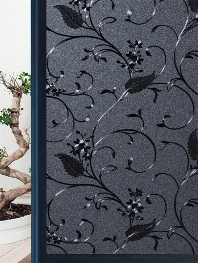 1 卷静电全遮光窗户贴膜 100% 防紫外线遮阳窗户遮光膜最佳黑色窗户隐私贴膜窗户贴膜可拆卸塑料玻璃覆盖物适用于家庭和办公室