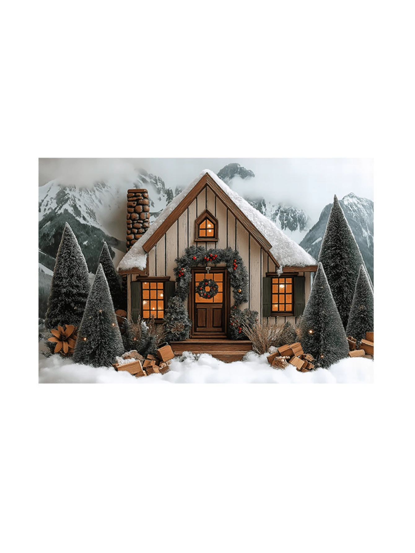 3D Sublimated Fabric Photographic Background Christmas 2.60X1.70 Horizontal - FFM-1673 - 查看 1