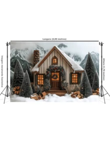3D Sublimated Fabric Photographic Background Christmas 2.60X1.70 Horizontal - FFM-1673 - 查看 2