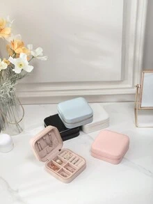 CASEGRACE 1 hộp đựng trang sức du lịch, đựng hoa tai, nhẫn, vòng tay, vòng cổ - Hộp đựng trang sức đơn giản, nhỏ gọn, di động và tiện dụng, hộp đựng trang sức, hộp đựng trang sức cho phụ nữ và trẻ em gái, quà tặng ngày lễ tinh tế và khó quên cho Ngày của Mẹ và Ngày lễ tình nhân, quà tặng Giáng sinh - nhiều màu - Xem 3