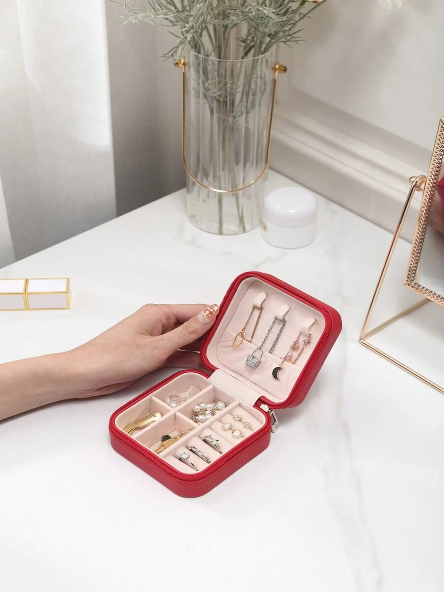CASEGRACE 1 hộp đựng trang sức du lịch, đựng hoa tai, nhẫn, vòng tay, vòng cổ - Hộp đựng trang sức đơn giản, nhỏ gọn, di động và tiện dụng, hộp đựng trang sức, hộp đựng trang sức cho phụ nữ và trẻ em gái, quà tặng ngày lễ tinh tế và khó quên cho Ngày của Mẹ và Ngày lễ tình nhân, quà tặng Giáng sinh