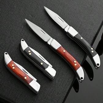 1PC Portable Stainless Steel Folding Knife, Small EDC Pocket Knife, Unpacking And Opening Express Knife, For Outdoor Camping, Survival, Adventure, Fishing Multi-Purpose Knives