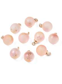 1盒40入組8顏色透明噴霧繪畫玻璃吊墜帶燈黃銅環形磨砂圓形混色球形設計DIY吊墜