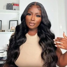 200% Density 4x4 Body Wave Invisible HD Lace Front Human Hair Wig Put Cut Put On And Go Body Wave Lace Closure Wigs Bye Bye Knots Glueless Pre Plucked Virgin Brazilian Human Hair Long Wig With Baby Hair - Natural Black - 查看 3