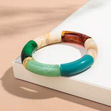 1pc Fashionable Leopard Print Acrylic Curved Adjustable Bracelet, Suitable For Women's Daily Wear - Geometric - View 38