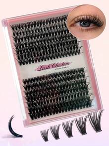 280 簇 40D 和 60D 混合单根睫毛 CC 卷曲单根假睫毛 DIY 居家假睫毛 - 黑色 - 查看 1