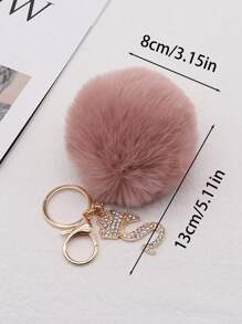 Sparkling Rhinestone Letters A-Z Keychain With Cute Plush Lucky Crystal Pendant Shiny Alloy Pendant Perfect For Bags And Backpacks - Perfect For Birthdays And Special Occasions Christmas Gifts Gift Thanksgiving