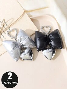 2 Chiếc/1 Chiếc Mặt Dây Chuyền Nơ Bơm Hơi Phong Cách Y2K Màu Sắc Tươi Sáng Với Cảm Giác Hình Trái Tim Bằng Kim Loại, Mặt Dây Chuyền Điện Thoại Di Động, Mặt Dây Chuyền Tai Nghe, Mặt Dây Chuyền Túi Xách, Móc Khóa, Thích Hợp Làm Quà Tặng Ngày Lễ Cho Bé Trai Và Bé Gái - Nhiều màu - Xem 1