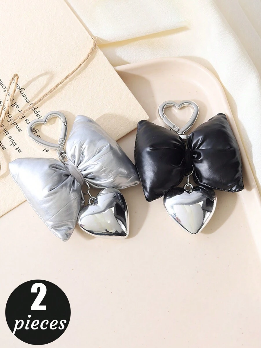 2 Chiếc/1 Chiếc Mặt Dây Chuyền Nơ Bơm Hơi Phong Cách Y2K Màu Sắc Tươi Sáng Với Cảm Giác Hình Trái Tim Bằng Kim Loại, Mặt Dây Chuyền Điện Thoại Di Động, Mặt Dây Chuyền Tai Nghe, Mặt Dây Chuyền Túi Xách, Móc Khóa, Thích Hợp Làm Quà Tặng Ngày Lễ Cho Bé Trai Và Bé Gái - Nhiều màu - Xem 1