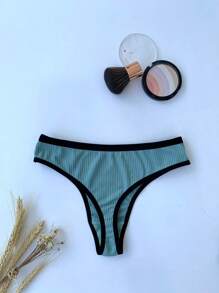 Kit com 4 Calcinhas Fio Dental em Canelada Malha de algodão Não Marca Lingerie Feminina