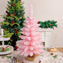 1pc Flocked Pink Christmas Tree Ornament Decoration