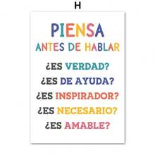 1pc Giáo dục trẻ em Tây Ban Nha Cảm xúc Yoga Thời tiết Áp phích nhà trẻ Bắc Âu Nghệ thuật treo tường In Tranh vải Tranh trang trí phòng trẻ em Không có khung - Nhiều màu - Xem 39