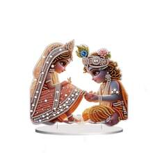 1 件钻石画 DIY 工艺套件 - 创意公主、公主与王子、耶稣与圣女、熊掌与翅膀图案钻石门牌，节日、生日、礼物装饰 - 彩色 - 查看 16