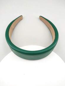 Gói 1 băng đô da xốp màu trơn rộng 4cm dành cho nữ, thích hợp để đeo hàng ngày - Màu xanh lá cây đậm - Xem 4