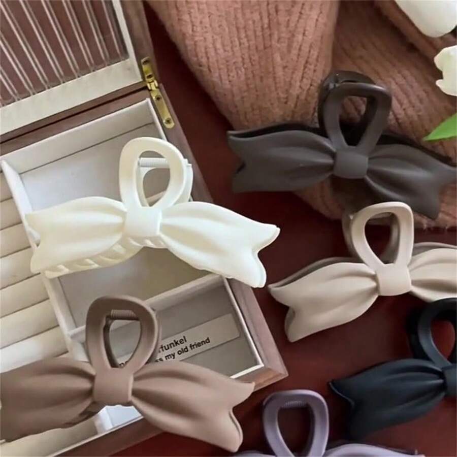 女士简约大蝴蝶结发夹，优雅发爪发饰，精致发饰