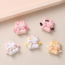 10 / 套混合可爱卡通动物系列兔子小熊猫狗圣诞风格 DIY 奶油凝胶手机壳、钥匙链、发夹、挂绳、树脂首饰配件 - 彩色 - 查看 15