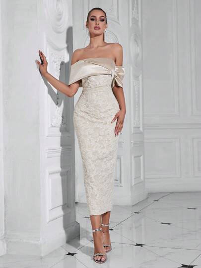 Barlahlsen Women's Slim And Sexy Off The Shoulder Dress, Party Dress, Wedding Guest Cocktail Dress