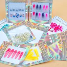 Fake Nails Storage Bag,Empty Holographic Nail Storage Bag,Press On Nail Packaging,Nail Charms Storage,Jewelry Storage, Container,Nail Tips Packaging Bags With 1 Roll Transparent Tape And 1Pc Display Card,Multi-Functional Storage Bag,Nail Powder Storage,Glitter Powder Storage,Nail Art Tools,Press On Nail Packaging Bag For Press Ons Holographic Press On Nail Storage Bag For Nail Display Fake Nail Storage Organizer Nail Salon Supplies,Nail Supplies