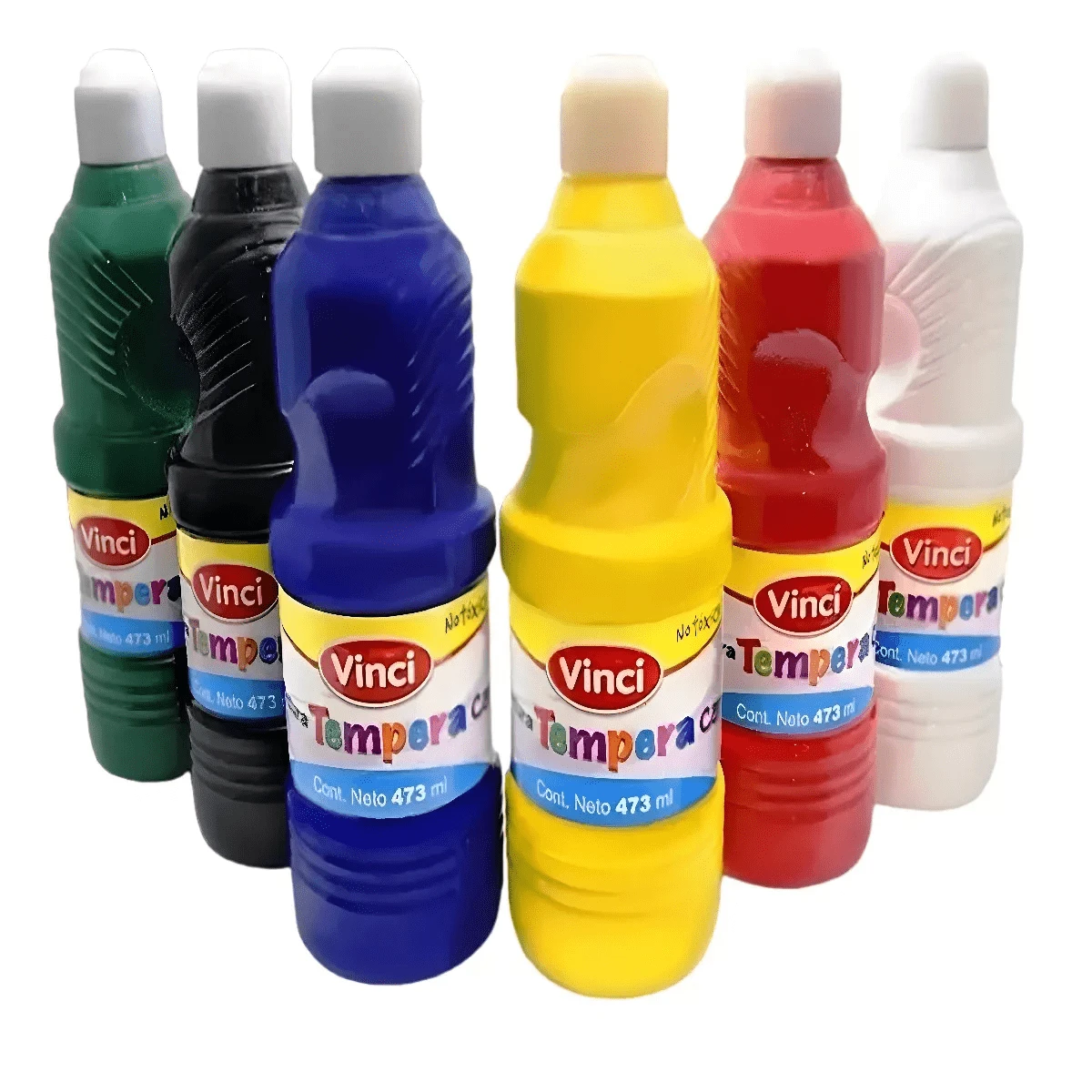 Vinci Washable Tempera Paint For Children 473ml 6 Basic Colors - Multicolor - View 1