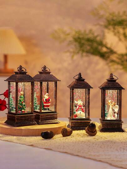Snowball Christmas Lantern, Christmas Snowball Lantern, Santa Claus, Snowman, Angel, Plug-In/Battery Powered Flashing Christmas Scene Light, For Christmas Decoration, Illuminated Streetlight Shaped Christmas Snowball Hanging Water Lamp, Suitable For Christmas, Thanksgiving, New Year Indoor Room Decoration, Home Decor