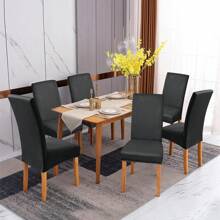 1 szt./4 szt./6 szt. 6 szt. pokrowców na krzesła do jadalni, bardzo elastyczny zdejmowany zmywalny pokrowiec na krzesło na przyjęcie domowe, hotel, wesele, jednolity kolor szczotkowany i bardzo elastyczny pokrowiec na krzesło, zestaw 6 pokrowców na krzesła do jadalni, elastyczny jednolity kolor pokrowców na krzesła Parsons Spandex zdejmowany zmywalny pokrowiec na krzesło kuchenne