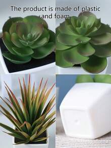 1 件/3 件人造迷你盆栽植物，适合室内和室外、家庭、酒店、办公室、桌面装饰 - 綠色 - 查看 6