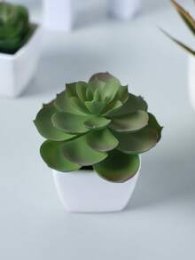 1 件/3 件人造迷你盆栽植物，适合室内和室外、家庭、酒店、办公室、桌面装饰 - 綠色 - 查看 8