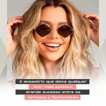 Women's Sunglasses Metal UV Protection Brown Rhombus + Case Summer Gift Beach Fashion - Vàng - Xem 6