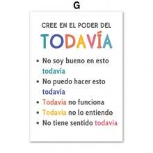 1pc Giáo dục trẻ em Tây Ban Nha Cảm xúc Yoga Thời tiết Áp phích nhà trẻ Bắc Âu Nghệ thuật treo tường In Tranh vải Tranh trang trí phòng trẻ em Không có khung - Nhiều màu - Xem 47