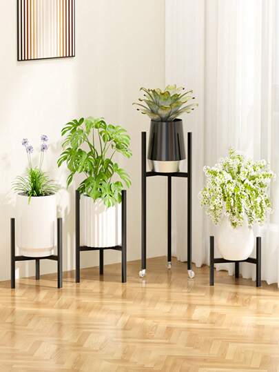 1pc Multi-Functional Flower Pot Rack, Waterproof & Moisture-Proof, Adjustable Width, Suitable For Plants
