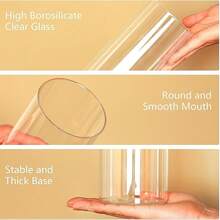 4 件装防风玻璃花瓶、家居装饰、婚礼桌面烛台、花卉装饰花瓶 - 透明 - 查看 5