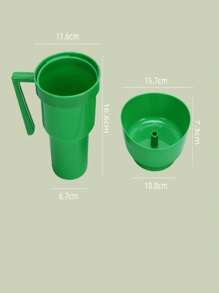 1 pieza Cubeta para palomitas, vaso con pajita para bebidas y jugo, vaso con pajita creativo de cine para pareja con palomitas - Multicolor - Ver 2