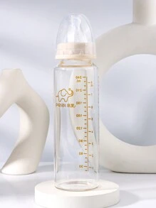 1pc International Standard Baby Glass Bottle With Silicone Nipple, 120ml/240ml, Suitable For 0-6 Months Old Babies - Multicolor - View 6