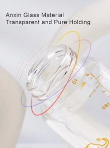 1pc International Standard Baby Glass Bottle With Silicone Nipple, 120ml/240ml, Suitable For 0-6 Months Old Babies - Multicolor - View 9