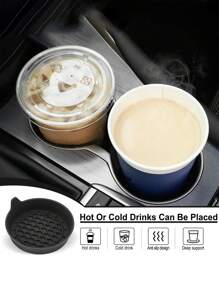 Car Silicone Cup Holder Pad, Black Round Non-Slip Waterproof Coaster Mat For Vehicles