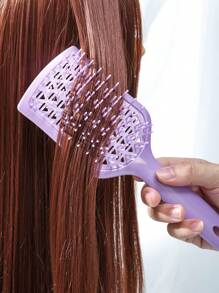 顺发梳 湿发 1 件 空心盾形梳 钻石梳 原装梳子 大号弯梳 肋梳 家用梳子 顺发按摩 蓬松梳子，纯色，双色，珠光，电镀 顺发梳 适用于自然发质 适用于女性男性女孩 减少头发拉扯和卷曲分离 - 彩色 - 查看 3