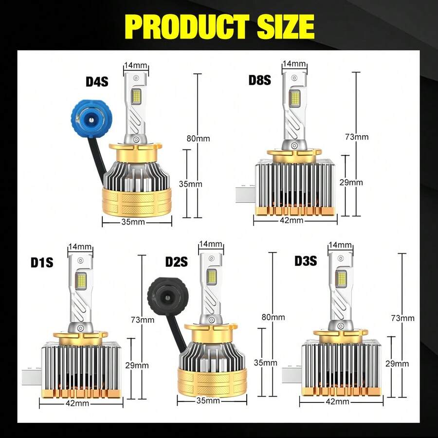 S&D D1S D3S LED D2S D4S D5S HID Car LED Headlights Turbo CSP Chips Plug