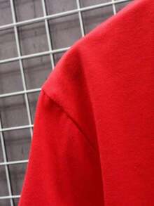 Men's Let Is Go Urban Street Skater T-Shirt 100% Cotton Basic Casual Skater Shirt - 紅色 - 查看 4