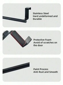 Stainless Steel Towel Rack, Multi-Function Single Door Bathroom Kitchen Cabinet Towel & Dishcloth Holder, No Drilling Required - Black - View 11