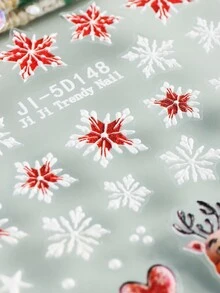 2 miếng dán móng tay hình ông già Noel hoạt hình 5D hình người tuyết bông tuyết nai sừng tấm tình yêu gậy sao động vật mùa đông giáng sinh thiết kế móng tay nghệ thuật thanh trượt trang trí tự làm - Nhiều màu - Xem 8