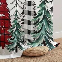 2PCS Christmas Tree Semi Sheer Curtains 84 Inches Long,Winter Trees Snowflake Window Treatments Sheer Curtains,Light Filter CurtainsRod Pocket Drapes For Living Room Bedroom Christmas Decor,2 Panels - Multicolor - View 4