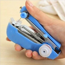 1PC Blue Color Hand Sewing Machine Portable Mini Needlework Cordless Hand-Held Clothes Useful Handwork Sewing Tools For Daily Use - Blue - View 2