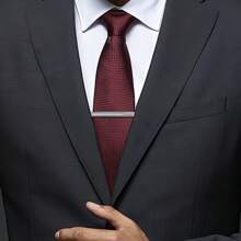 1 套男士经典商务领带夹，创意银色时尚领带夹，黑色礼盒装，送给男朋友的绝佳礼物 - 領帶夾 - 查看 8