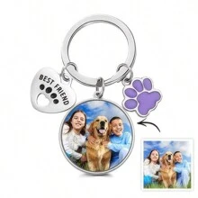 Custom Keychain,Custom Photo Keychain Best Friend Pet Dog Love Gifts