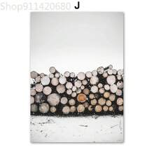 1 件装墙壁艺术帆布圣诞冬季雪屋鹿狐狸北欧海报和印刷品墙壁画客厅装饰画无框 - 彩色 - 查看 55